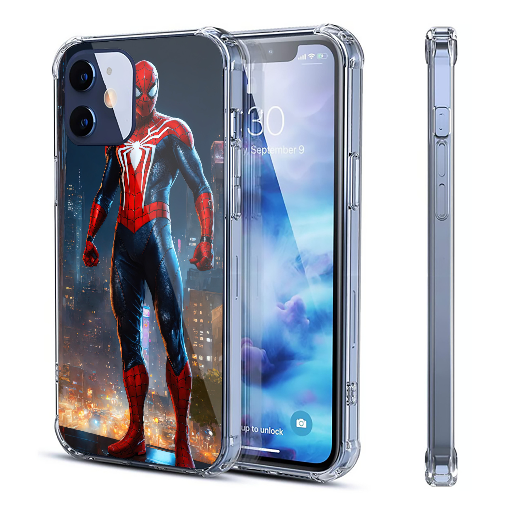 （画像用） Spider Man スパイダーマン 【iPhone 12シリーズ対応】透明スマホケース（クリアソフトケース）